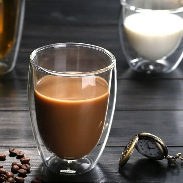 Double Wall Glass Insulated Coffee Mug