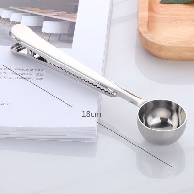 2 in 1 Stainless Steel Coffee Spoon Sealing Clip